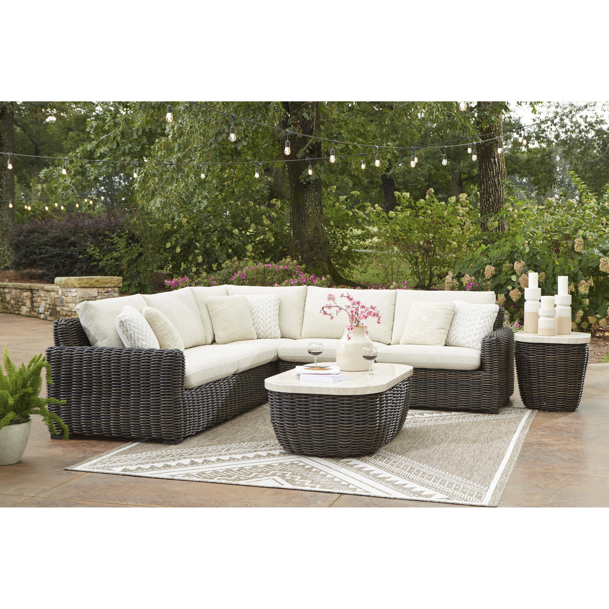 Signature Design by Ashley Kimora P711P1 3 pc Outdoor Sectional