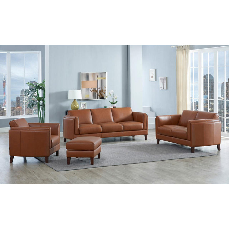 Amax Leather Pacer 6720-20-2362A Loveseat - Nutmeg IMAGE 2
