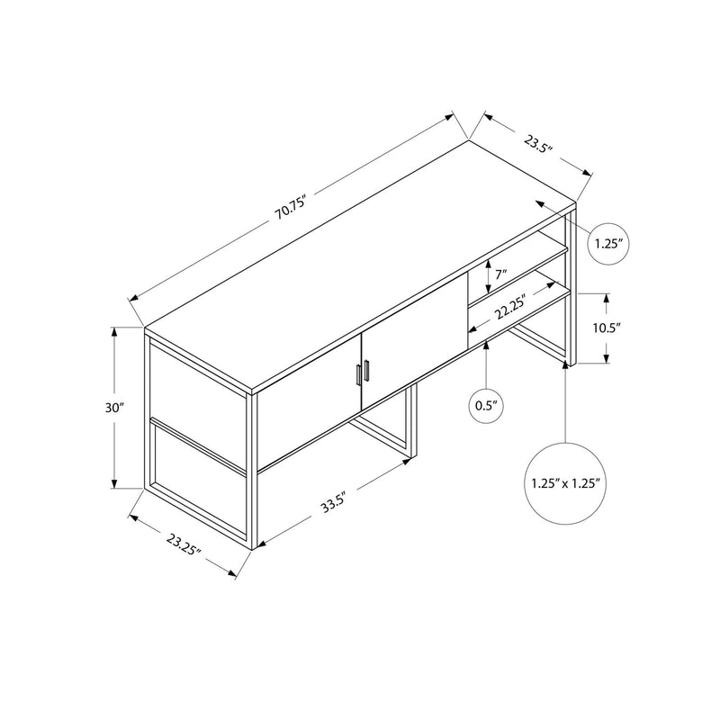 Monarch I 7727 72"L Office Credenza - White/Silver IMAGE 4