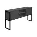 Monarch I 7733 72"L Office Hutch - Grey/Black IMAGE 2