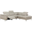 Primo International Colorado Vail Power Reclining Leather 4 pc Sectional Vail 4 pc Power Reclining Sectional - Grey IMAGE 1