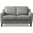 Hydeline Ersa Stationary Leather Match Loveseat Ersa Loveseat - Silver IMAGE 1
