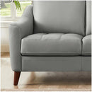 Hydeline Ersa Stationary Leather Match Loveseat Ersa Loveseat - Silver IMAGE 2