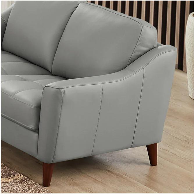 Hydeline Ersa Stationary Leather Match Loveseat Ersa Loveseat - Silver IMAGE 4