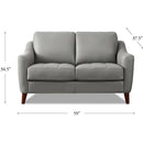 Hydeline Ersa Stationary Leather Match Loveseat Ersa Loveseat - Silver IMAGE 7