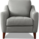 Hydeline Ersa Stationary Leather Match Chair Ersa Chair - Silver IMAGE 1