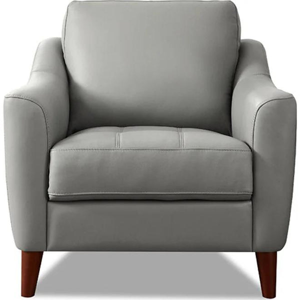 Hydeline Ersa Stationary Leather Match Chair Ersa Chair - Silver IMAGE 1