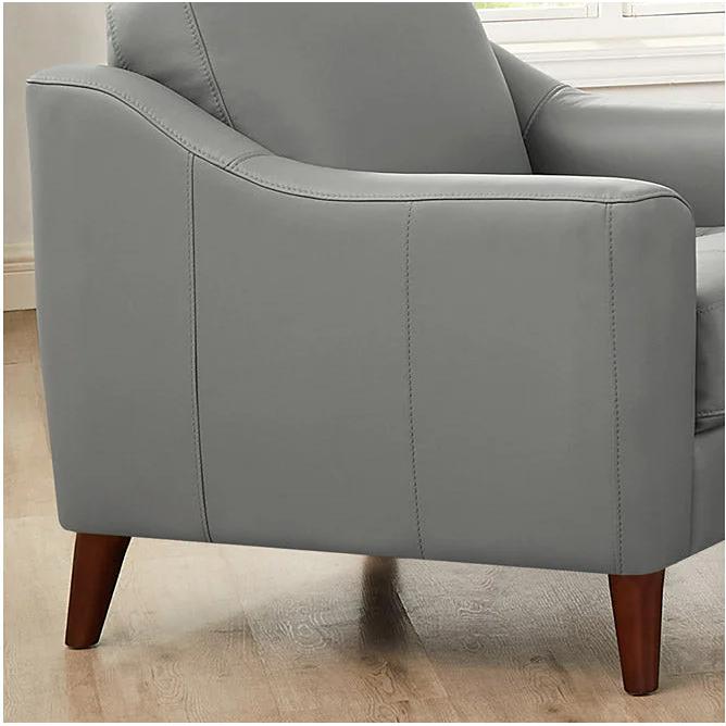 Hydeline Ersa Stationary Leather Match Chair Ersa Chair - Silver IMAGE 3