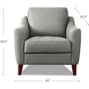 Hydeline Ersa Stationary Leather Match Chair Ersa Chair - Silver IMAGE 6