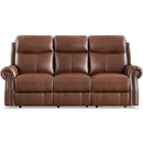 Amax Leather Royce Power Reclining Leather Match Sofa Royce Power Headrest Zero Gravity Reclining Sofa - Pecan IMAGE 1