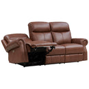 Amax Leather Royce Power Reclining Leather Match Sofa Royce Power Headrest Zero Gravity Reclining Sofa - Pecan IMAGE 2