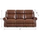 Amax Leather Royce Power Reclining Leather Match Sofa Royce Power Headrest Zero Gravity Reclining Sofa - Pecan IMAGE 4