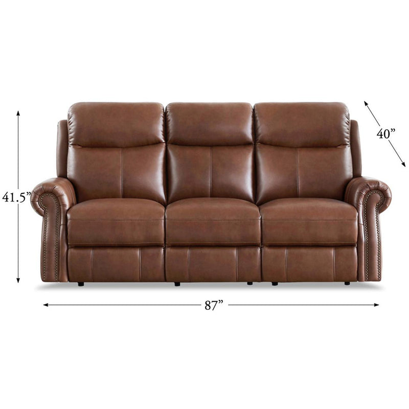 Amax Leather Royce Power Reclining Leather Match Sofa Royce Power Headrest Zero Gravity Reclining Sofa - Pecan IMAGE 4