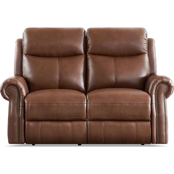 Amax Leather Royce Power Reclining Leather Match Loveseat Royce Power Headrest Zero Gravity Reclining Loveseat - Pecan IMAGE 1
