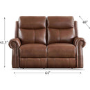  Amax Leather Royce Power Reclining Leather Match Loveseat Royce Power Headrest Zero Gravity Reclining Loveseat - Pecan IMAGE 4