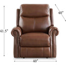Amax Leather Royce Power Leather Match Recliner Royce Power Headrest Zero Gravity Recliner - Pecan IMAGE 2