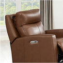 Amax Leather Vienna Power Leather Match Recliner Vienna Power Headrest Zero Gravity Recliner - Pecan IMAGE 3