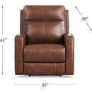 Amax Leather Vienna Power Leather Match Recliner Vienna Power Headrest Zero Gravity Recliner - Pecan IMAGE 6