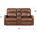 Amax Leather Vienna Power Reclining Leather Match Loveseat with Console Vienna Power Headrest Zero Gravity Reclining Loveseat with Console - Pecan IMAGE 4