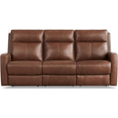 Amex Leather Vienna Power Reclining Leather Match Sofa Vienna Power Headrest Zero Gravity Reclining Sofa - Pecan IMAGE 1