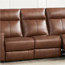 Amex Leather Vienna Power Reclining Leather Match Sofa Vienna Power Headrest Zero Gravity Reclining Sofa - Pecan IMAGE 2