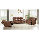 Amex Leather Vienna Power Reclining Leather Match Sofa Vienna Power Headrest Zero Gravity Reclining Sofa - Pecan IMAGE 3