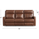 Amex Leather Vienna Power Reclining Leather Match Sofa Vienna Power Headrest Zero Gravity Reclining Sofa - Pecan IMAGE 4