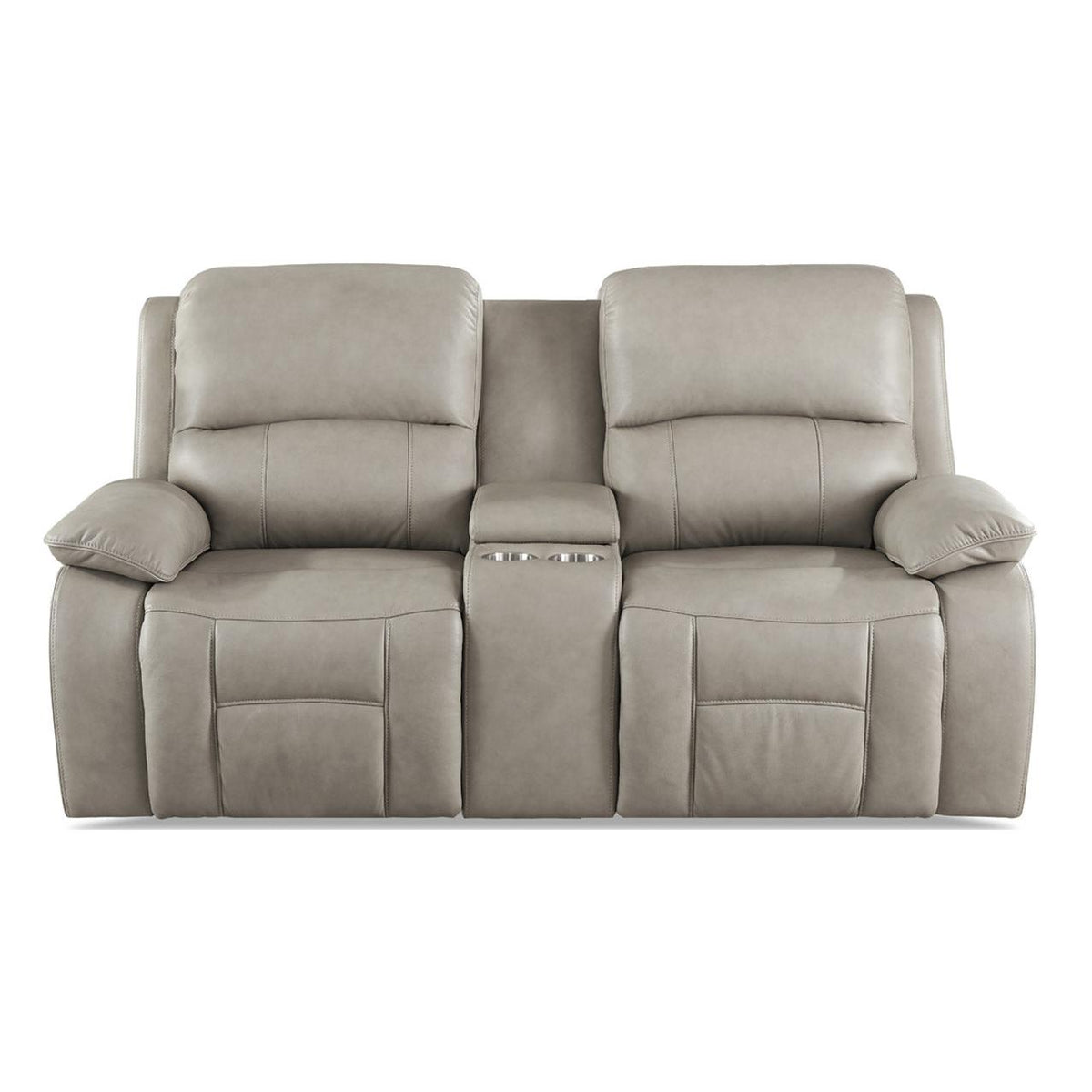 Amax Leather Westminter Power Reclining Leather Loveseat with Console