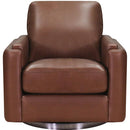 Amax Leather Chairs Swivel Elm Swivel Leather Chair - Pecan IMAGE 2