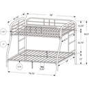  Dynamic Furniture Kids Beds Bunk Bed 813-395 Twin/Full Bunkbed Black IMAGE 2