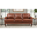  Amax Leather Dawn Stationary Leather Match Sofa Dawn Sofa - Brandy IMAGE 4