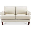  Amax Leather Dawn Stationary Leather Match Loveseat Dawn Loveseat - Vanilla IMAGE 1