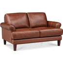  Amax Leather Dawn Stationary Leather Match Loveseat Dawn Loveseat - Brandy IMAGE 2
