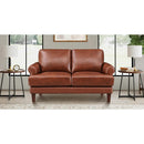  Amax Leather Dawn Stationary Leather Match Loveseat Dawn Loveseat - Brandy IMAGE 3