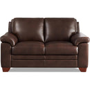  Amax Leather Magnum Stationary Leather Match Loveseat Magnum Loveseat - Chestnut IMAGE 1