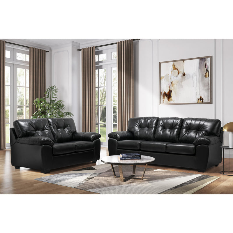 Minhas Furniture 1612 Stationary Bonded Leather Sofa 1612-LBG-S