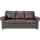  Decor-Rest Furniture Stationary Leather Sofa 3003S Sofa with Nail Studs IMAGE 2