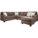  Decor-Rest Furniture Fabric 2 pc Sectional 2541-22/2541-31-NOBLE-COCOA IMAGE 1