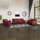  Aurora Furniture Camano Stationary Leather Loveseat Camano 86681L Loveseat - Red IMAGE 2