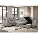  Minhas Furniture Dorothy Fabric Sleeper Sectional Dorothy Media Sleeper - Brown IMAGE 1