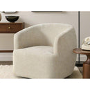  Donald Choi Sofia Swivel Fabric Accent Chair Sofia Swivel Chair - Light Brown IMAGE 1