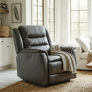  Primo International Heritage Power Leather Match Recliner with Wall Recline Carter Power Glider Recliner - Milano Granite IMAGE 10