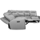  Decor-Rest Furniture Power Reclining Fabric 3 pc Sectional 8520 3 pc Power Sectional - Grey IMAGE 2