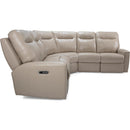  Decor-Rest Furniture Power Reclining Leather 3 pc Sectional 8520 3 pc Power Sectional - Beige IMAGE 2
