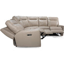  Decor-Rest Furniture Power Reclining Leather 3 pc Sectional 8520 3 pc Power Sectional - Beige IMAGE 3
