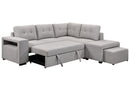 Marcella Fabric Sleeper Sectional with extra storage and ottoman