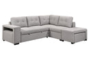 Marcella Fabric Sleeper Sectional with extra storage and ottoman