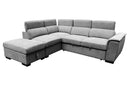 Raffaello  Fabric Sleeper Sectional with Storage and adjustable headrest