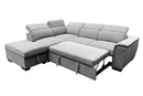 Raffaello  Fabric Sleeper Sectional with Storage and adjustable headrest
