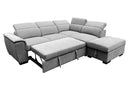 Raffaello  Fabric Sleeper Sectional with Storage and adjustable headrest